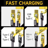 Câble de données multifonction 4-en-1 V8 Mecha 1M A50jjM en alliage de zinc convertible, chargeur de téléphone PD 65W, câble de données PD 27W pour ordinateurs