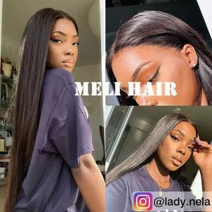 ผมแท้แบบขายส่ง ความหนาแน่น 180% สำหรับวิกผมลูกไม้แบบใส มองไม่เห็นรอยต่อ  ความยาวมาก สีดำ สำหรับผู้หญิง  จัดเรียงเกล็ดผม - Product Image 6