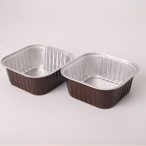 Moules à gâteau miniatures à parois lisses de 180 ml, boîte à cupcakes carrée, moule à dessert carré de petite taille, contenants en aluminium avec couvercle, 6 OZ - Product Image 2