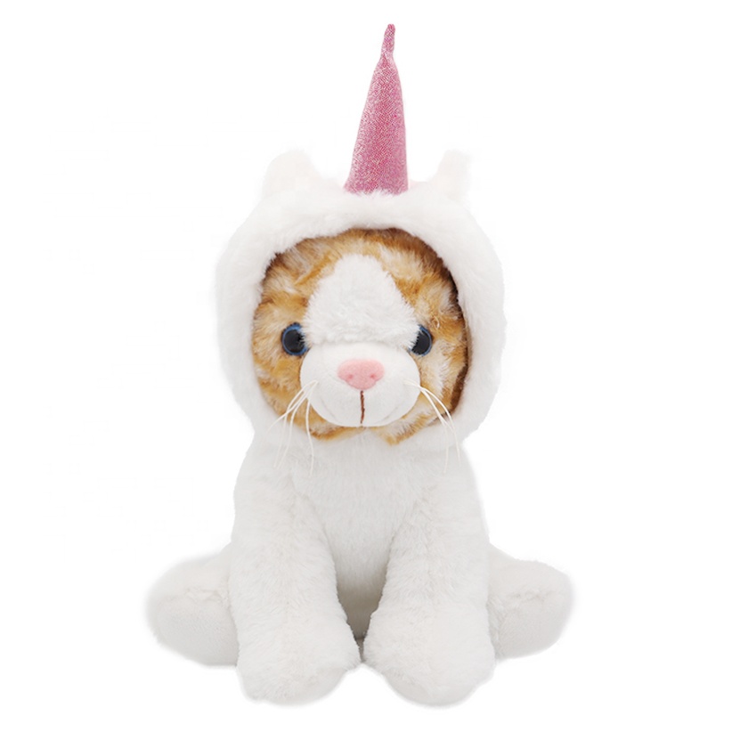 new toys 2022 cat with a unicorn hat plush soft plush toys stuffed animal cheap price cuddly to plush cat doll