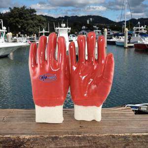 NMsafety Guantes de PVC rojos Guantes de pesca sumergidos en aceite Guantes de seguridad de trabajo impermeables para productos químicos - Product Image 6