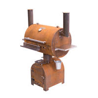 Barbecue au bois en acier Corten certifié CE, design moderne haut de gamme, grilles de cuisson réglables, finition thermolaquée, cuisson antiadhésive