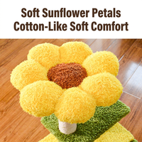 Arbre à chat en forme de tournesol en gros avec poteau à gratter en sisal et niche fermée pour chats d'intérieur et chatons, emballage carton