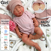 Poupée Reborn Afro-Américaine de 44 cm, Corps Entièrement en Silicone, Bébé Réaliste avec Sucette pour Collectionneurs d'Art Ethnique