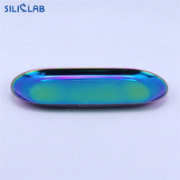 Plateau rectangulaire en acier inoxydable noir et or arc-en-ciel, plateau de rangement en métal, plateaux roulants, plateaux à tabac – Prix usine
