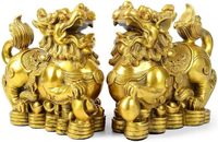 Décor à la maison métal artisanat licorne animal sculpture cuivre laiton chinois dragon Feng Shui Pixiu statue