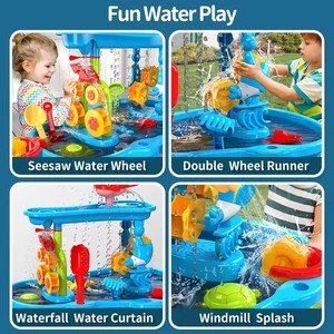 Nueva Mesa de Juego de Agua y Arena de 3 Niveles para Exteriores, Certificada para la Seguridad, de Metal y Plástico ABS, para Niños y Adultos, para Playa y Jardín - Product Image 2