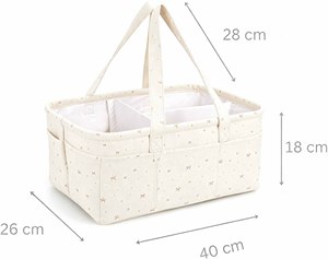 Cotton Baby Diaper Caddy Organizer with Handle Baby <b>Storage</b> Nappy Changing <b>Basket</b> Caddy Organizer Baby Diaper Caddy Organizer - Product Image 5