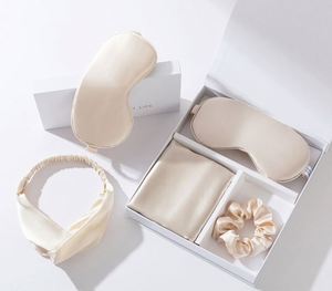 Adjustable Silk Sleep Softest Breathable Satin Sleeping <b>Eye</b> <b>Mask</b> Box for Airplane Travel Rest Gift - Product Image 2