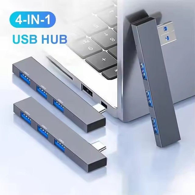 New 4 Port Multi Splitter OTG Adapter Type C Docking Station Plug Play High Speed HUB for Laptop Computer USB C HUB 3.0 Cable