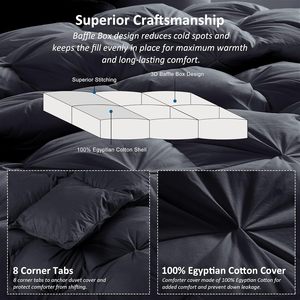 Edredón <span class=keywords><strong>de</strong></span> Plumas <span class=keywords><strong>de</strong></span> <span class=keywords><strong>Ganso</strong></span> <span class=keywords><strong>de</strong></span> Lujo para Todas las Estaciones, Tamaño Queen, Diseño con Pliegues, Caja <span class=keywords><strong>de</strong></span> Almacenamiento Premium, 100% Algodón - Product Image 6
