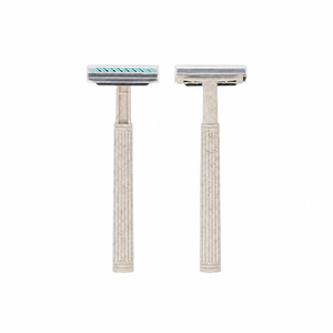 Maquinilla de Afeitar Desechable Biodegradable de Paja de Trigo, Cuchilla Triple de Acero Inoxidable para Afeitar la Cara de Hombres - Product Image 3
