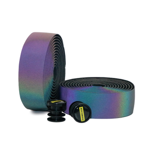 RIDERACE Bandes de guidon Durable Anti-Dérapant Anti-Vibration PU Cuir Bande de vélo <span class=keywords><strong>VTT</strong></span> Vélo Poignée Ceintures Wraps avec Bouchons d'extrémité de barre - Product Image 2