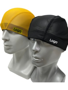 Casquettes en <span class=keywords><strong>maille</strong></span> pour hommes en polyester personnalisé <span class=keywords><strong>bonnet</strong></span> <span class=keywords><strong>de</strong></span> <span class=keywords><strong>bain</strong></span> à cheveux longs haute élasticité pour adultes enfants - Product Image 2