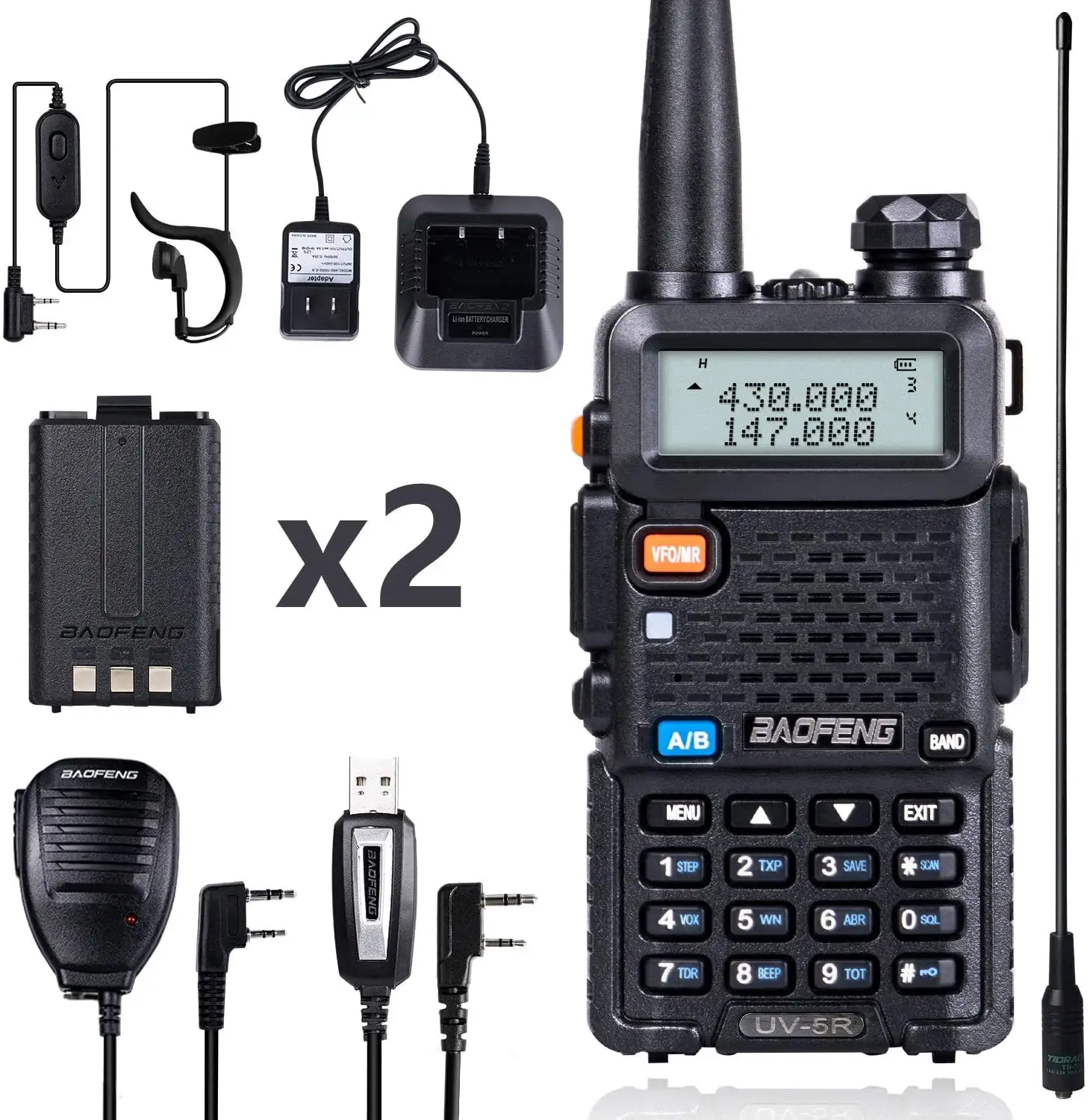 Baofeng HT two way radio dual band 5W version push to talk Baofeng UV-5R walkie talkie