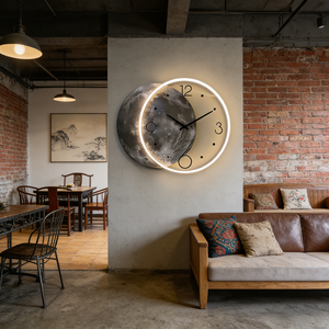 <span class=keywords><strong>Horloge</strong></span> Murale LED en Porcelaine Cristalline Créative, Motif Lune, Art Abstrait <span class=keywords><strong>Modulaire</strong></span> pour Salon, Décoration Intérieure, Impressions HD Personnalisables, Vente Chaude - Product Image 6