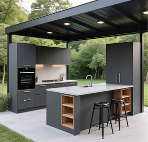 Armoires <span class=keywords><strong>de</strong></span> cuisine d'extérieur modernes et élégantes, matériaux résistants aux intempéries avec abris intégrés durables <span class=keywords><strong>pour</strong></span> les espaces <span class=keywords><strong>de</strong></span> <span class=keywords><strong>jardin</strong></span> - Product Image 2