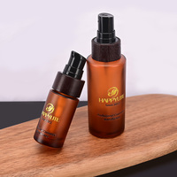 Flacon pulvérisateur en verre ambré givré noir de 50 ml pour cosmétiques et toniques