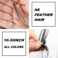 Venta al por mayor pelo ruso 12a rizado h6 línea de plumas extensiones de cabello extensión de cabello humano 100% calidad de la cutícula virgen