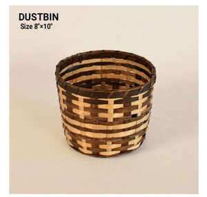 Stylish Bamboo Trash <b>Bin</b> with Natural Woven Texture for Bathroom Vanity <b>Bedroom</b> Corners Office Spaces and Everyday Indoor Waste - Product Image 1