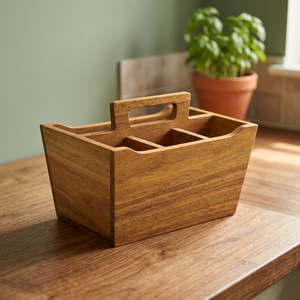 Handmade Sustainable Portable Wooden Utensil Holder Bottle Carrier Opener Unique Shape <b>Kitchen</b> Use Customisable <b>Storage</b> <b>Rack</b> - Product Image 1
