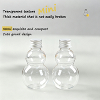 Bouteille PET transparente Lides 50 ml en forme de mini-gourde pour concentré de café, spiritueux, jus de fruits, emballage de boissons DIY, usage domestique et bar