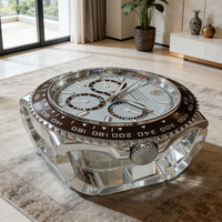 Table basse unique en fibre de verre en forme de montre, surdimensionnée et artistique, pour mobilier de salon d'hôtel de luxe