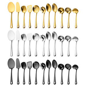 Ensemble de couverts de mariage 11/6 pièces pour la maison, spatule, louche, cuillère <span class=keywords><strong>à</strong></span> huile, plaqué or, léger, ensemble d'ustensiles de cuisine, ensemble de <span class=keywords><strong>fourchettes</strong></span> et de cuillères - Product Image 1
