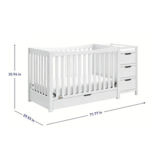 Cuna Convertible de Madera 4 en 1 Personalizable y Cambiador, Muebles Infantiles Multifuncionales para Combinaciones con Libertad de Elección - Product Image 4