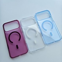 Casing PC Murni Baru 2.0 mm untuk iPhone 18 Pro Desain Mawar Merah Magnetik Cetakan Injeksi Anti Jatuh Warna Solid