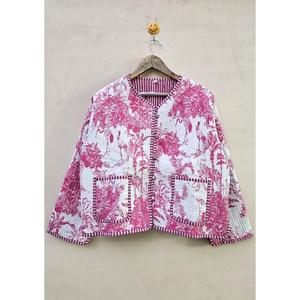 Chic abrigo de invierno para mujer TNT tela Chaqueta corta desmontable Suzani bordado acolchado impreso algodón relleno botón sólido - Product Image 1