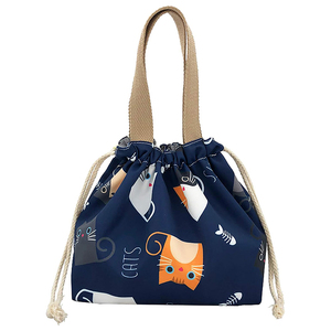 Cute Lunch Bag with Drawstring <b>Reusable</b> Small Mini Lunch Tote <b>Pouch</b> Suitable for Girls Women - Product Image 1