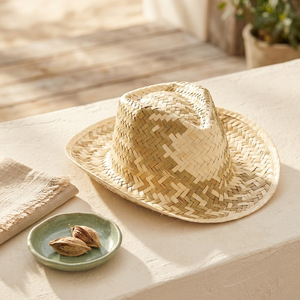 Chapeau de marin artisanal en herbe naturelle, circonférence de la tête 59 cm, léger, protection solaire, améliorez votre garde-robe maintenant - Product Image 1