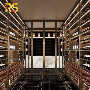 خزانة فاخرة مذهّبة للنبيذ مذهّبة مذهّبة بلون ذهبي من Foshan ثلاجة وخزانات نبيذ للمنزل - Product Image 3