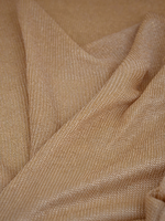 Tissu de mode en maille doré clair, mélange coton, acétate et lurex, 348 GSM, 61,02 pouces de large, tissu pour vêtements vendu au mètre