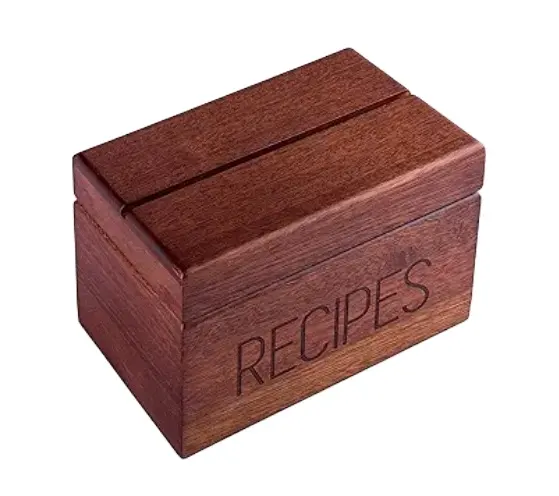 Kotak resep dengan kartu dan pemisah gaya antik kayu 4x6 tempat resep kotak kartu eksklusif dari koleksi utama