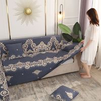 Op maat gemaakte groothandel stretch hoes anti-slip superzacht print elastische bankhoes