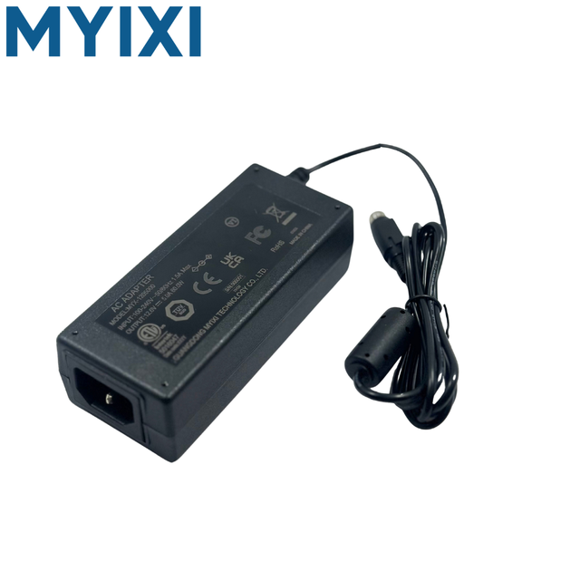 MYIXI OEM 60W Desktop Power Adapter 24V 2.5A AC 100-240V DC Output CE Certified 2-Year Warranty UK/EU Plug