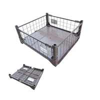 Cage de stockage pliable et empilable pour palettes, idéale pour entrepôts industriels