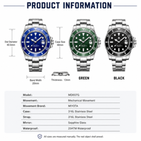 Chronograph Edelstahl Wasserdicht Individuelles Logo Luxus Automatische Mechanische Herren-Armbanduhren