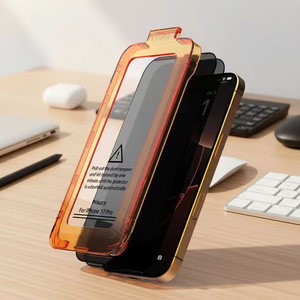 Protector de Pantalla de Vidrio Templado de Privacidad de Fácil Instalación para <span class=keywords><strong>iPhone</strong></span> 14 15 16 Pro Max con Aplicador Antipolvo para Uso <span class=keywords><strong>en</strong></span> Teléfonos Móviles - Product Image 1