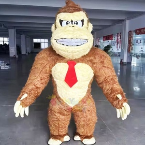 Gonfiabile cattivo sorriso Gorilla mascotte Costume <span class=keywords><strong>personaggi</strong></span> animali evento Party Play Festival peluche mascotte per la vendita