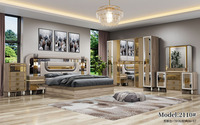 Ensemble de meubles de chambre à coucher turc en MDF de grande taille pour la maison et l'appartement, lit moderne en bois de taille Queen, Double, Full ou King Size