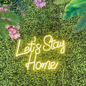 Koncept Envío Directo 24 pulgadas LET'S STAY HOME luz <span class=keywords><strong>de</strong></span> neón LED Luz <span class=keywords><strong>de</strong></span> neón Publicidad Letrero <span class=keywords><strong>de</strong></span> neón LED personalizado - Product Image 2