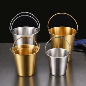 Seau à glace en acier inoxydable 304 avec poignée Seau à collation créative Classique À la mode mini seau à <span class=keywords><strong>champagne</strong></span> polyvalent portable - Product Image 1