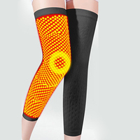 Tourmaline personnalisée acupression façonnage auto-chauffé pleine jambe longue Compression genou manches