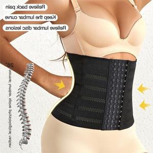 Corset amincissant pour femme avec 4 rangées de crochets, serre-taille à baleines en acier pour la récupération post-partum et le soutien du dos, XS-6XL - Product Image 3
