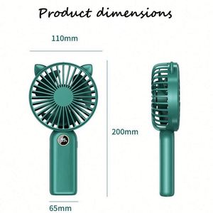 Custom logo Digital Display Small Fan Silent High Wind Power Rechargeable Desktop USB Mini Handheld Fan for Outdoor <b>Gift</b> Items - Product Image 2