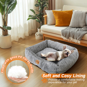 Nobleza XL letto per cani morbido soffice letto per animali in peluche con fondo antiscivolo materiale PP modello solido per dormire comodamente - Product Image 4