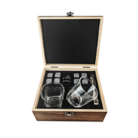 Livraison gratuite aux États-Unis : Ensemble de verres à whisky rétro vintage personnalisables avec boîte en bois, gravure laser et pierres à whisky